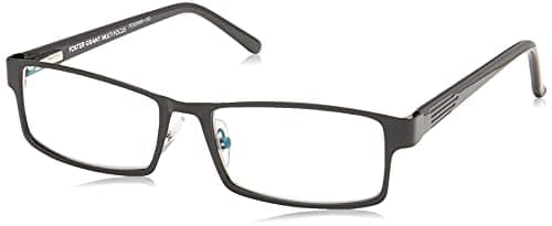 Foster Grant Men's Sawyer Multifocus Reading Glasses, Matte Gunmetal/Transparent, 54 mm