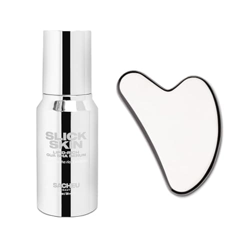 Sacheu Gua Sha Facial Tools Muscle Scraper — Face Gua Sha for Enhanced Lymphatic Drainage, Reduced Puffiness and Relieved Facial Tension, Metal Face Sculpting Tool with Travel Pouch