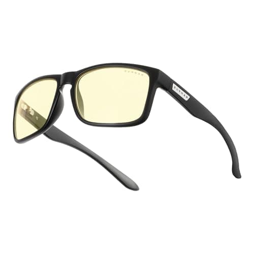 Gunnar Gaming and Computer Eyewear - Intercept - Reading Strength +1.5, Frame Colour: Onyx, Lens Tint: Amber - Blue Light Blocking Glasses - Patented Lens, Onyx Frame, One Size