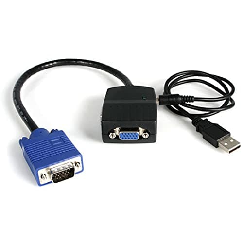 StarTech.com Dual Computer Monitor Display - 2 Port VGA Video Splitter ...