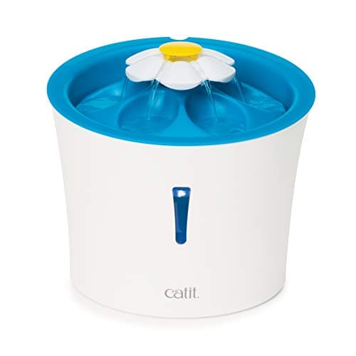 Catit LED Flower, Cat Water Fountain with Triple Action Filter, Blue 3L, Modern Cat Fountain, Fontaine Pour Chat, Pet Water Fountains, Perfect for Indoor Cats