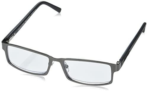 Foster Grant Men's Sawyer Multifocus Reading Glasses, Matte Gunmetal/Transparent, 54 mm