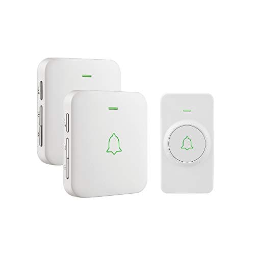 AVANTEK Wireless Door Bell, CB-12 Mini Waterproof Doorbell Chime Operating at 1000 Feet with 52 Melodies, 5 Volume Levels & LED Flash