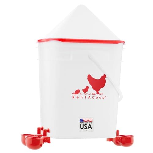 RentACoop DIY Sip Station Watering System Mini Kit; Includes Tubing, Brass Nozzles, Metal Auto-Fill Cups, Tubing Adaptors, T-Connectors, and 64oz Bottle; Great for Chickens, Quail and Other Poultry
