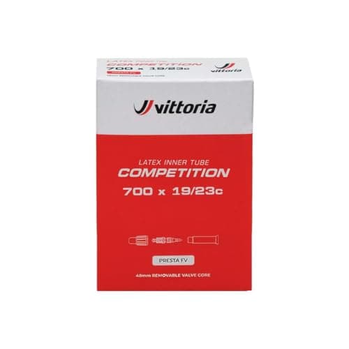 Vittoria Standard Butyl Inner Tubes - Inner Tubes for Road and Track Bikes - Presta Valve - Synthetic Rubber - 0.9mm Thick Inner Wall - Black - 700c x 20/28 - RVC 48mm