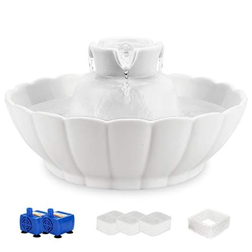 iPettie Tritone Ceramic Cat Water Fountain, Heavy-Duty Waterer for Pets ...