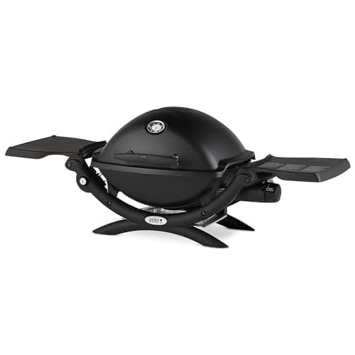 Weber Q 1200 1-Burner Portable Propane Gas Grill Combo in Black with ...