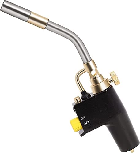 High Intensity Propane Torch Head TS8000 Compatible with Bernzomatic Propane/MAP-Pro Gas Fuel Cylinders, Adjustable Fl-AME Brazing Torch Head for Welding, Thawing Pipes & Camping BBQ Ignition