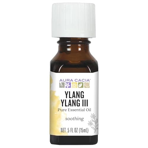 Aura Cacia 100% Pure Ylang Ylang Complete Essential Oil | Certified Organic, GC/MS Tested for Purity | 7.4ml (0.25 fl. oz.) | Cananga odorata
