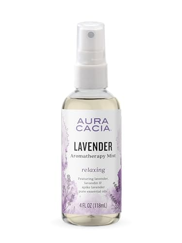 Aura Cacia Relaxing Lavender Aromatherapy Room & Body Mist 4 Oz Food, Silver, 4 Fl Oz