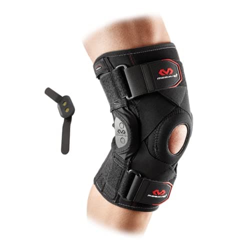 McDavid Hinged Knee Brace with Cross Straps (Black, X-Large)