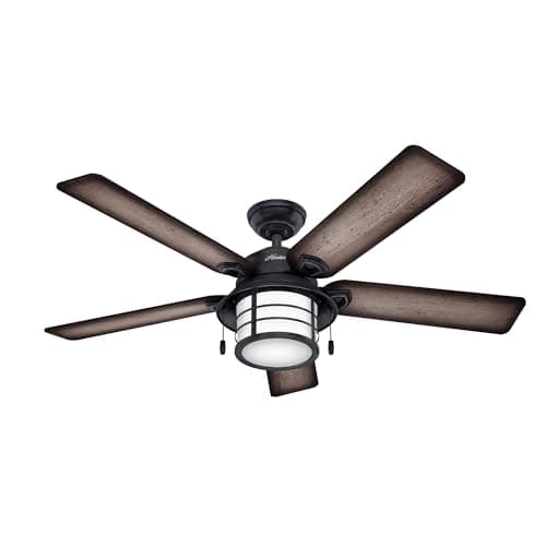 Ventilateur de plafond extérieur Hunter Key Biscayne de 54 pouces en zinc vieilli