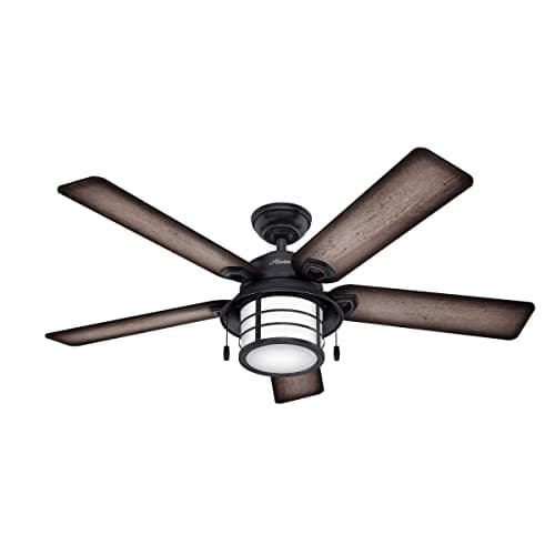 Ventilador de techo exterior Hunter Key Biscayne de 54 pulgadas en zinc envejecido