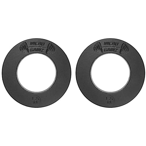 Micro Gainz Calibrated Fractional Weight Plate Set of 2 Plates, Choose Set (.25LB-1.25LB), Designed for Olympic Barbells for Strength Training & Micro Loading Bar Weights, Made in USA (Set of 1.25lb)
