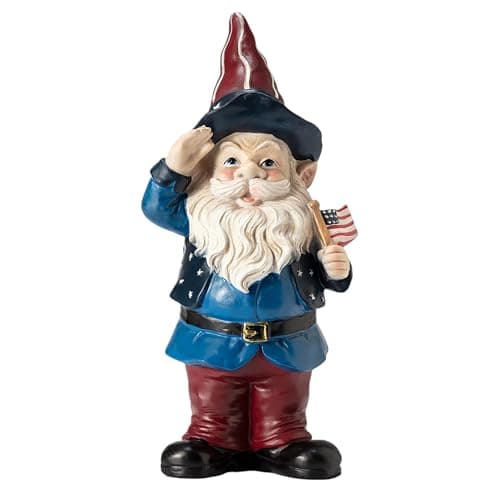 Alpine Corporation 18"H Solar Gnome Holding Flower with Hat Garden ...