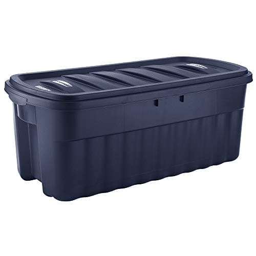 Rubbermaid 10 Gal. Roughneck Storage Tote in Green-1823616 - The Home Depot