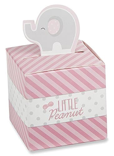 Little Peanut Elephant Favor Box - Pink/Gray (Set of 24), Light Pink ...
