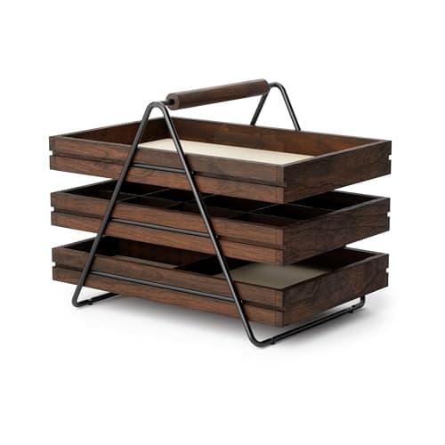 Umbra Terrace Jewelry Tray Black / Walnut | Design Is This
