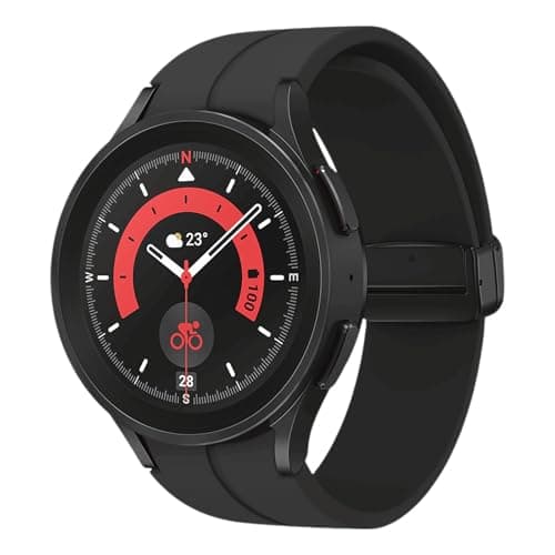Samsung Galaxy Watch5 Pro 45mm BT Black Titanium, Heart Monitor, Workout Tracking, Advanced Sleep Coaching, Body Composition Analyzer (Renewed)
