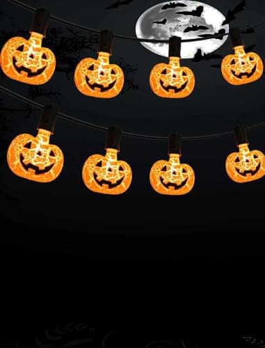Mesh Jack 'O Lantern Halloween String Lights