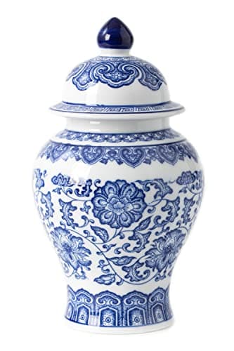 LAMIRO Chinoiserie Blue White Ginger Jars,Porcelain Jar Tea Storage ...