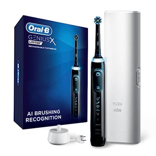 Oral-B GENIUS X LIMITED, Rechargeable Electric Toothbrush with Artificial Intelligence, 1 Replacement Brush Head, 1 Travel Case, Orchid Purple