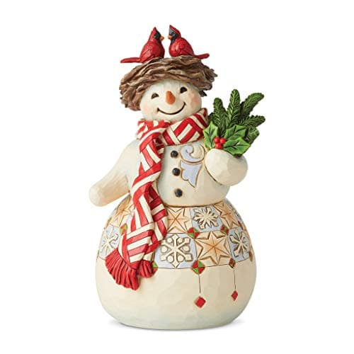 Jim Shore Heartwood Creek: Pint Sized Snowman with Cardinal Figurine ...