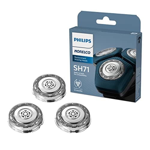 SH71 Replacement Shaving Heads， Compatible for Philips， Compatible for Norelco， Shaver Series 7000 and Angular-Shaped Series 5000, SH71/52(3pc-SH71)
