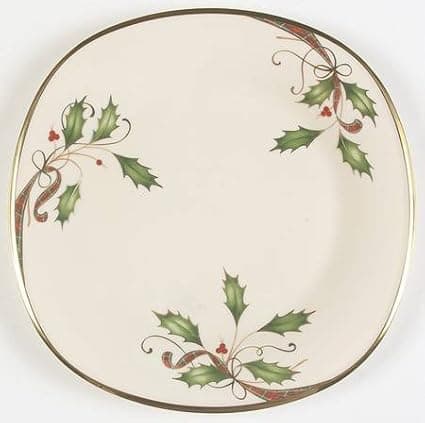 Amazon.com | Lenox Holiday Nouveau-Gold Square Accent Dinner Plate ...