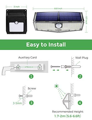 LITOM 120 LED Solar Motion Sensor Lights