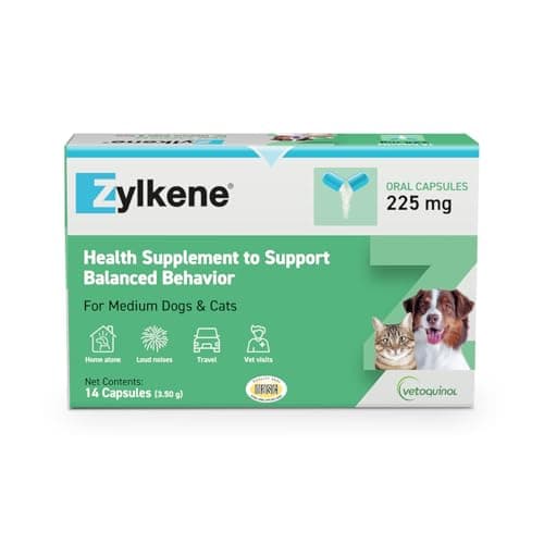 Vetoquinol Zylkene – Veterinary Health Product – Promoting Calm and Relaxed Behaviour in Pets During Stressful Events - 30 Capsules (75 mg)