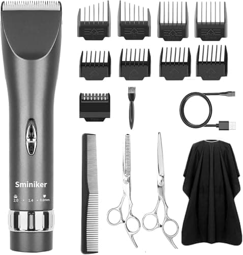 Sminiker Professional 5 in 1 Men's Grooming Kit Waterproof Electrinic Razor Hair Clippers Beard Trimmer Rechargeable Precision Nose Ear Trimmer