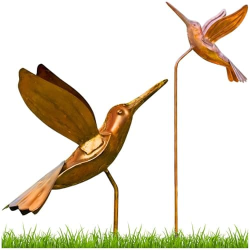 Amazon.com: Ancient Graffiti Hummingbird with Bell Garden Stake, Flamed ...