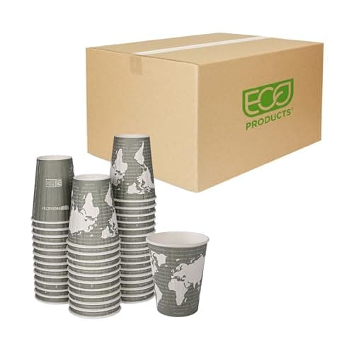 Eco-Products World Art Renewable & Compostable Hot Cups 12oz