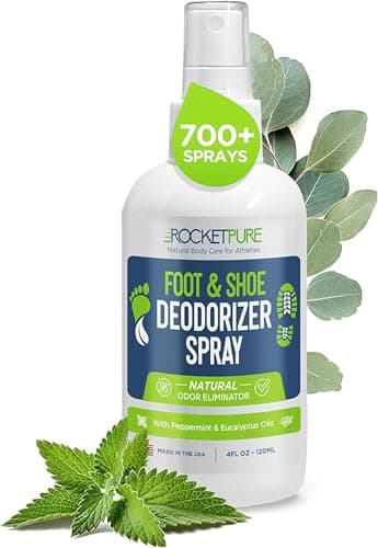 Natural Mint Foot Deodorant Spray and Shoe Deodorizer - Rocket Pure