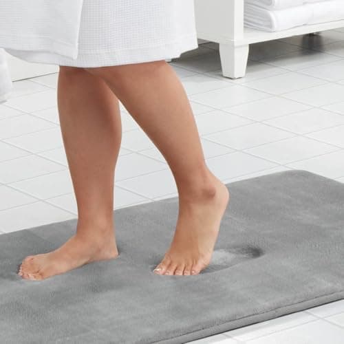 Genteele Memory Foam Bath Mat Non Slip Absorbent Super Cozy Velvet ...