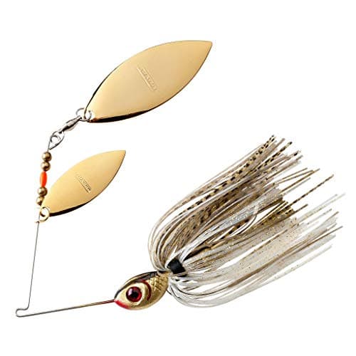 BOOYAH Blade Spinner-Bait Bass Fishing Lure, White Chartreuse, Double Willow (1/2 oz)