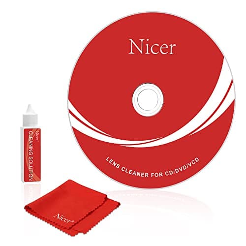 Nicer CD/VCD/DVD Player Cleaner Kit, Laser Lens Cleaning Disc with Double Brush Cleaning System, NS-1