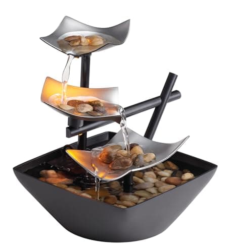HoMedics Indoor 3-Tier Relaxation Tabletop Fountain, Automatic Pump ...