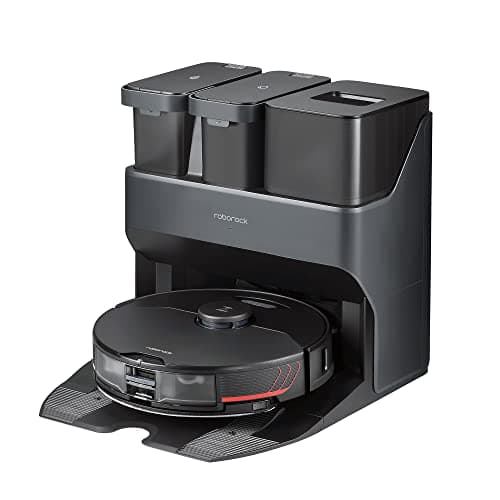 roborock S8 MaxV Ultra Robot Vacuum and Sonic Mop, 10000 Pa Suction, Corner to Edge Deep Cleaning, Hot Air Self-Drying, Auto Empty & Refill, Detergent Dispenser, Obstacle Avoidance, Black