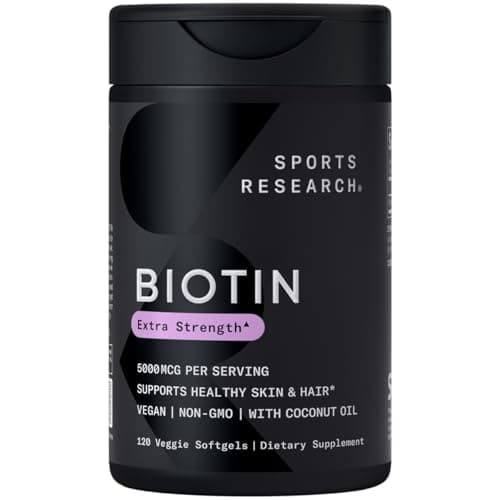 Sports Research biotina con aceite de coco orgánico 5,000 mcg