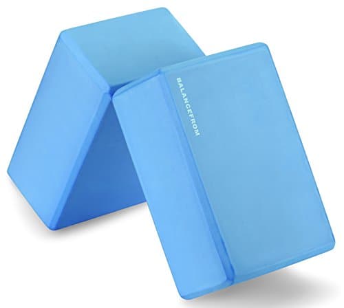 BalanceFrom All Purpose 1/2-Inch Extra Thick High Density Anti-Tear Exercise Yoga Mat with Carrying Strap and Yoga Blocks, Green