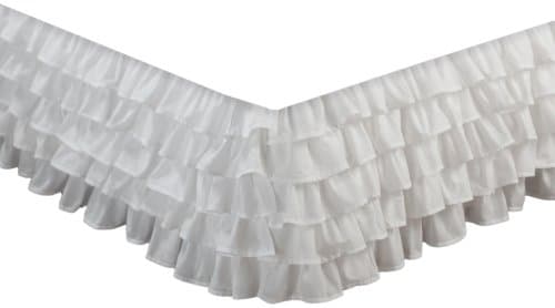 Greenland Home Fashions Multi-Ruffle Bed Skirt, King, White