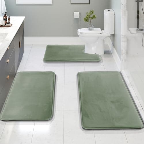 Clara Clark 3 Piece Ultra Soft Absorbent Memory Foam Bath Rug Set ...