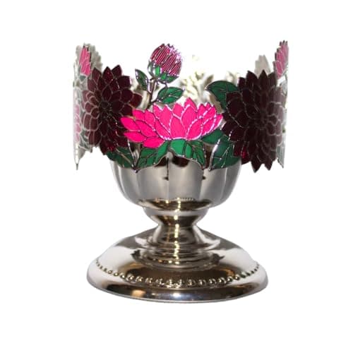 Bath & Body Works Silver Swirling Glitter Pedestal 3-Wick Candle Holder ...
