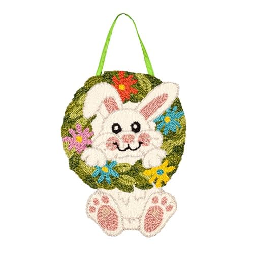Evergreen Easter Bunny Felt Door Hanger | Easter door hanger, Bunny ...