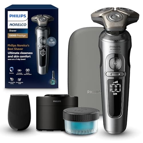 Philips Electric Shaver Series 9000 Prestige, Wet & Dry with SkinIQ technology & Hydro SkinGlide Coating, Black Grey, SP9871/13