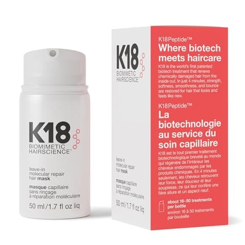 K18 Leave-In Molecular Hair Mask, Repairs Dry or Damaged Hair, Reverse Hair Damage from Bleach, Color, Chemical Services & Heat, 1.7 Fl Oz