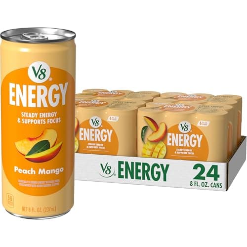 V8 +Energy Peach Mango and Orange Pineapple Juice Energy Drinks, 8 fl ...