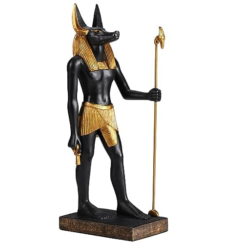 Anubis, Egyptian God, Standing with Ankh, Miniature Statue by Veronese ...